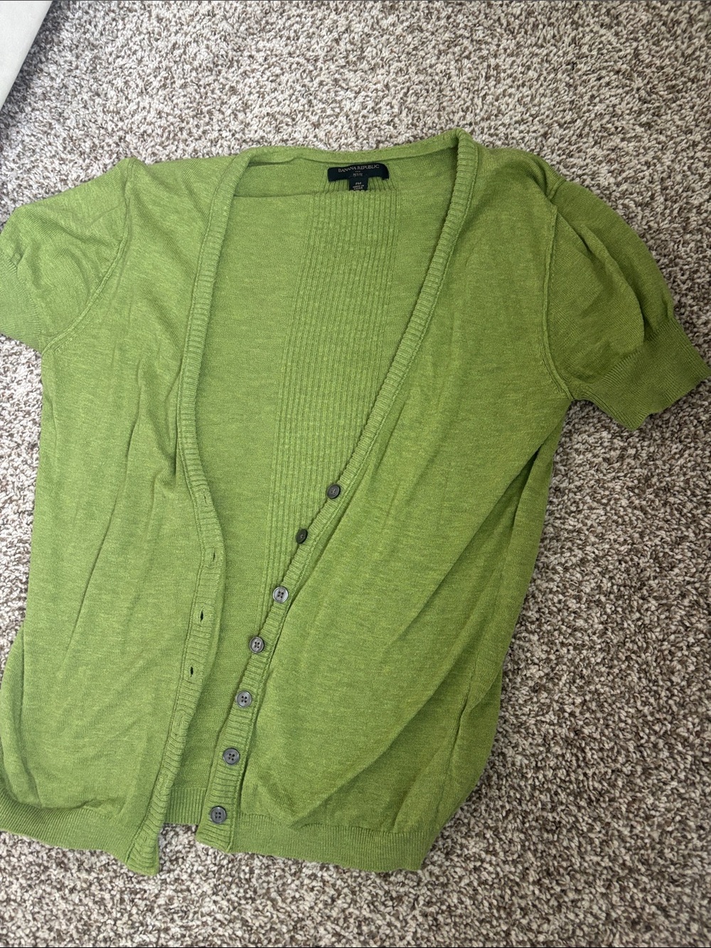 Banana Republic Green Short Sleeve Button Cardigan